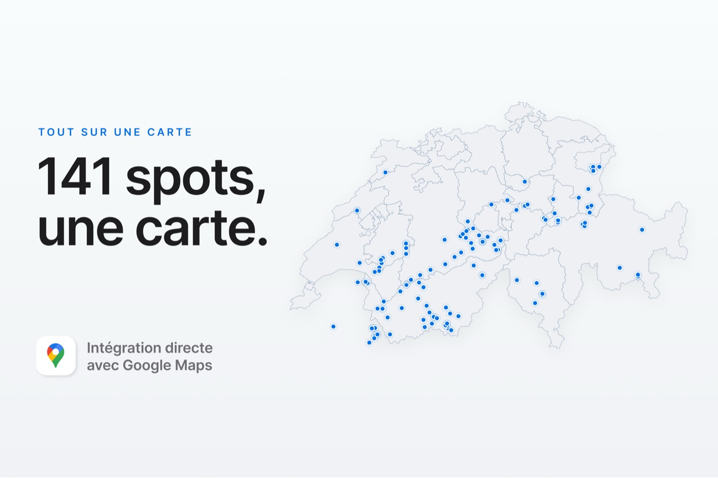 141 spots, une carte